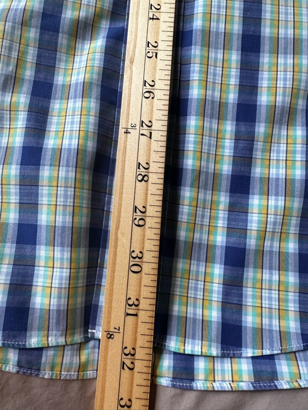 Brooks Brothers Blue Yellow Plaid Short-Sleeve Original Polo 100% Cotton Mens L - Picture 6 of 6